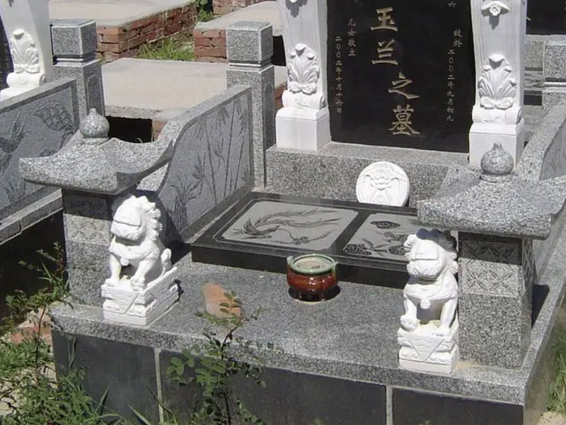 济南墓地中石狮子的摆放的讲究